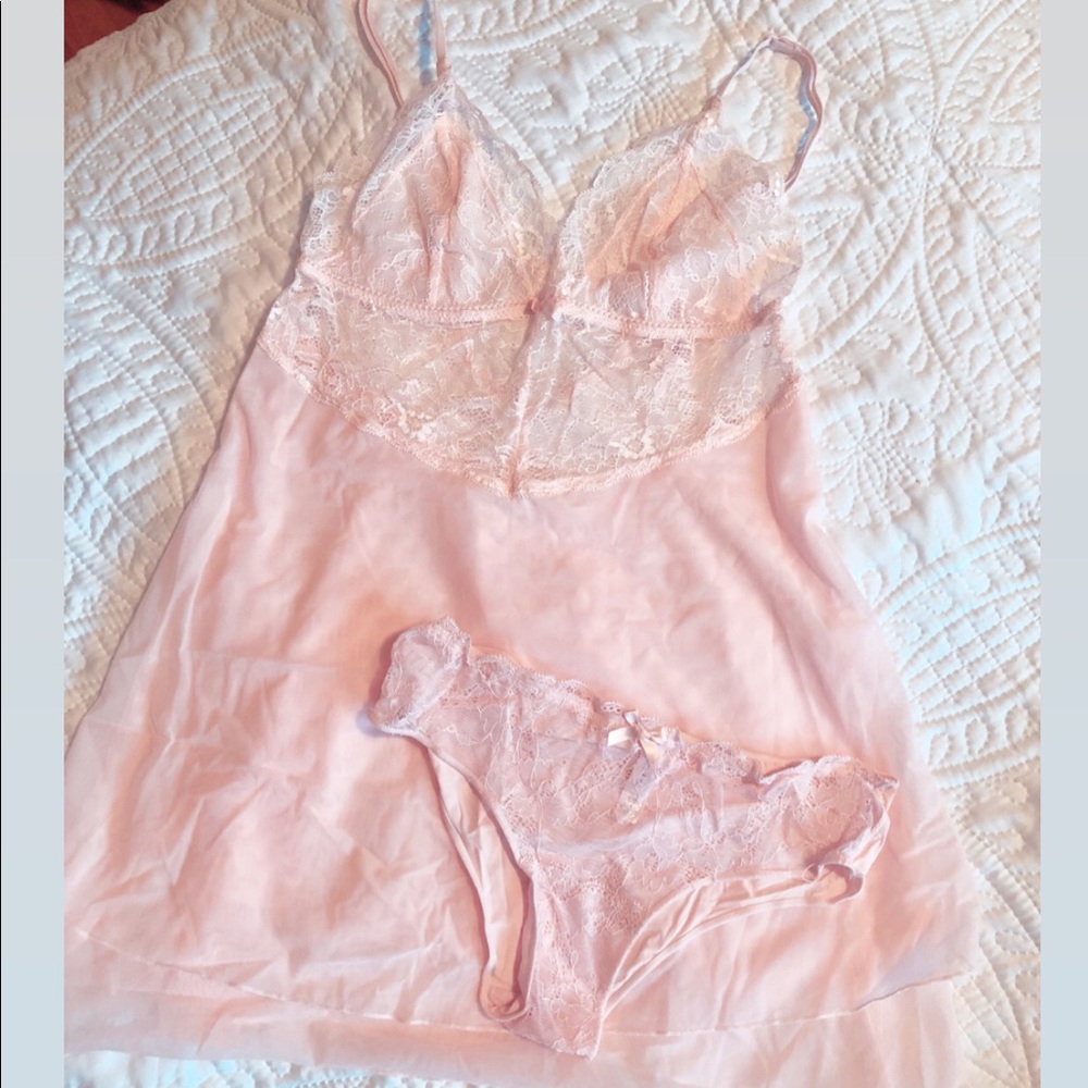 Baby pink lingerie set